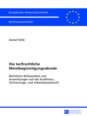 cover image of Die tarifrechtliche Meistbeguenstigungsabrede